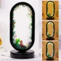 Natural crystal rough stone table lamp USB LED night light for bedroom ambient decor - Forest Yellow Crystal Style / Black Frame Three-Color Dimming