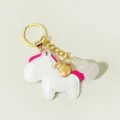 Crystal Gourd Leather Horse Keychain Cute Bag Pendant Pink White Animal Charm Key Ring - Clear Quartz