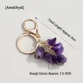 Natuurlijke ruwe amethist kristal sleutelhanger tas hanger auto hangend ornament. - Onregelmatige Ruwe Amethist / Lengte 9cm (Steen 1.5-2cm)