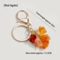 Natuurlijke rode agaat ruwe steen sleutelhanger gouden metaal tas hanger accessoire - Onregelmatige Ruwe Rode Agaat / Lengte 9cm (Steen 1.5-2cm)