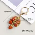 Natuurlijke rode jaspis hart kristal sleutelhanger schattige tas charm auto hanger. - 10mm Hart Rode Jaspis / Lengte 7.5cm (Hart 10x10mm)