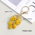 Gele Jade Hart Sleutelhanger Tas Hanger, Natuurlijke Kristallen Steen Auto Hangende Decoratie - 10mm Hart Topaas / Lengte 7.5cm (Hart 10x10mm)
