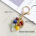 Natuurlijke kristallen hart sleutelhanger kleurrijke steen tas charm auto hanger - 10mm Hart Meerkleurige Kristal / Lengte 7.5cm (Hart 10x10mm)