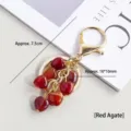 Mooie rode agaat hart sleutelhanger tas hanger goudkleurig metaal ca. 7.5 cm lang - 10mm Hart Rode Agaat / Lengte 7.5cm (Hart 10x10mm)