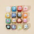 Natural crystal stone gemstone mineral specimen detail showing cute cartoon facial expressions. - Square Style / 1 Piece (Random Material)