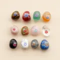 Cute natural crystal tumbled stones with funny cartoon faces, perfect for DIY desk decor. - Tumbled Style / 1 Piece (Random Material)