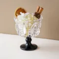 Set de aromaterapia de piedra de cristal natural con copa negra y cristales crudos. - 【Copa】Citrina + Cristal Blanco (Con Flores Secas/Piñas)