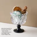Set de adorno de copa de cristal de aromaterapia de piedra de cristal natural para el hogar - 【Copa】Fluorita Verde + Cristal Blanco (Con Flores Secas/Piñas)