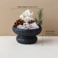 Piedra bruta de cristal natural difusor de aromaterapia taza decoración hogar regalo - 【Taza de Cemento】Cuarzo Rosa + Cristal Blanco (Con Flores Secas/Piñas)