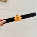 Halloween Klapparmband mit süßem orangefarbenem Plüschstern und schwarzem Armband Geschenk - Geist