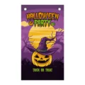 Halloween Party Hängebanner Deko Hintergrund mit Kürbis Hexenhut Design für Innenraum Feiertag - D001 Großer Lila Kürbis
