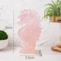 Natürlicher Rosenquarz Kristall Seepferdchen Schnitzerei Figur Heimdekoration 10cm - Rosenquarz Seepferdchen