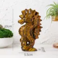 Natürlicher Tigerauge Stein Seepferdchen Figur Kristall Schnitzerei Tischdekoration 10cm - Tigerauge Seepferdchen