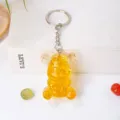 Gelber Kristall Bär Schlüsselanhänger, niedlicher Epoxidharz Tieranhänger für Taschen. - Gelber Bär (5cm Epoxidharz Bär Schlüsselanhänger)