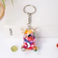 Natürlicher Kristall Splitter Epoxidharz Bär Schlüsselanhänger Tier Anhänger Schmuck - Mehrfarbiger Muschel Bär (5cm Epoxidharz Bär Schlüsselanhänger)