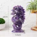 Handgefertigte Natur Amethyst Kristall Seepferdchen Figur Tischdekoration 10cm Neu - Traum Amethyst Seepferdchen