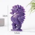Natural amethyst crystal seahorse carving ornament desktop figurine home decor piece - Phosphosiderite Seahorse