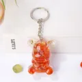 Kristall Bär Schlüsselanhänger Rotes Harz Süße Tier Anhänger Schlüsselring Halter - Roter Achat Bär (5cm Epoxidharz Bär Schlüsselanhänger)
