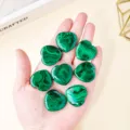 Natural malachite heart stones, no hole crystal gemstone crafts for DIY jewelry making. - Heart / 2.5*2.5cm