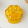 Gelbe Katzenpfote Harz Aufbewahrungsbox für Kristall Entmagnetisierung und Schmuck-Organizer. - Zitrin Katzenpfote Box Mit Schwarzer Geschenkbox / Ca. 9*8*5cm
