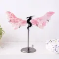Natürliche Kristall Drachenflügel Ornament rosa Quarz Desktop Dekoration Heilungsstein Geschenk - Rosa Opal / Ca. 18.5*13cm