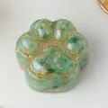 Gruener Kristall Stein Katzenpfote Entmagnetisierungsbox Harz Schmuck Aufbewahrung - Grüner Aventurin Katzenpfote Box Mit Schwarzer Geschenkbox / Ca. 9*8*5cm