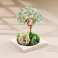 Arbre d'argent en cristal vert naturel gemme de richesse pour bureau maison décoration. - Arbre de l'Argent Aventurine (Pierre Brute et Géode) / 12 Branches / 9 Perles