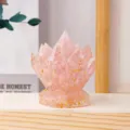 Rosa Kristall Cluster Harz dekorativer Ständer Desktop Heim Büro Ornament Edelstein - Rosenquarz