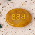Natürlicher gelber Kristall Sorgenstein Handstein gravierte Engelszahl 888 Deko - Topas (888)