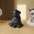 Statuetta di cane zodiacale in ossidiana nera artigianato in cristallo decorazione casa - 9-10cm / Cane dello Zodiaco Seduto