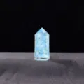 Blue resin crystal pillar healing gemstone hexagon energy tower decoration for yoga - Aquamarine (Resin + Aquamarine Chips)