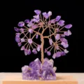 Natürlicher Amethyst Kristall Gelbbaum Edelstein Kupferdraht Bonsai Glücksbaum Tischdeko - Amethyst (Erfolg) / 6 Zweige 54 Perlen