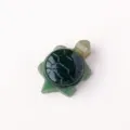 Natural crystal stone turtle figurine, green carved animal ornament for home office decor. - Moss Agate
