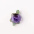 Natural crystal turtle figurine with purple amethyst shell and green aventurine body for home decor. - Amethyst