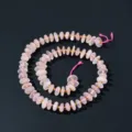 Perline distanziatrici piatte rotonde in quarzo rosa naturale per creazione di gioielli - Stile Quarzo Rosa