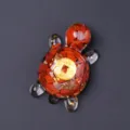 Red crystal stone resin turtle fridge magnet, lucky decoration piece for home use - Money Turtle - Red Jasper