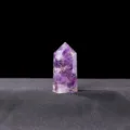 Amethyst crystal gravel epoxy resin pillar healing energy hexagon wand for yoga meditation decor - Amethyst (Resin + Amethyst Chips)