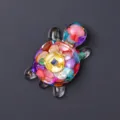 Resin Crystal Turtle Fridge Magnet Colorful Stone Healing Desk Ornament Gift Idea - Money Turtle - Colorful Shell