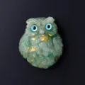 Aimant de réfrigérateur en résine hibou pierre naturelle cristal animal décoration de bureau. - Hibou / chouette / Jade aventurine