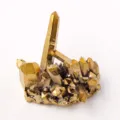 Goldgalvanisierte Kristallstufe rohes Mineralmuster fuer Heimtextilien Feng Shui Dekoration - Ca. 10-30g / Gold