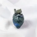 Natural Labradorite Crystal Anatomical Heart Carving Figurine Desk Ornament Halloween Decor - Labradorite Heart Carving / 5.5X3.5CM