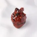 Natural crystal anatomical heart carved gemstone figurine home desktop Halloween decor item - Red Obsidian Heart Carving / 5.5X3.5CM