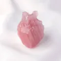 Natural pink crystal anatomical heart carving, quartz gemstone desktop decor ornament SKU. - Rose Quartz Heart Carving / 5.5X3.5CM