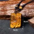 Pendentif tigre sculpté en pierre œil de tigre naturelle collier amulette feng shui bijoux 4cm - Style de Pendentif Tigre / S