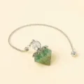Piondolo pendente albero della vita in cristallo pietra resina forma di diamante divinazione - Giada avventurina