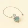 Bellissima collana con pendente a diamante in cristallo resina e albero della vita - Aquamarine