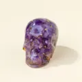 Purple crystal resin skull variant ornament with gold flakes for gothic decor and halloween. - Skull / 5*4cm / Amethyst