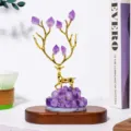 Kristallen hert beeldje met amethist cluster luxe woondecoratie ornament voor bureau - Stijl 1