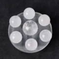 Natural crystal ball seven star array feng shui ornament crystal sphere home decor set. - Clear Quartz Set (Small) / Side 1.6cm, Main 2cm, Base 7.6cm