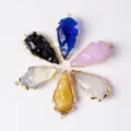 Artificial crystal arrowhead pendant gold-plated DIY jewelry necklace accessory variant - Random Color / Large (4x2.2cm)